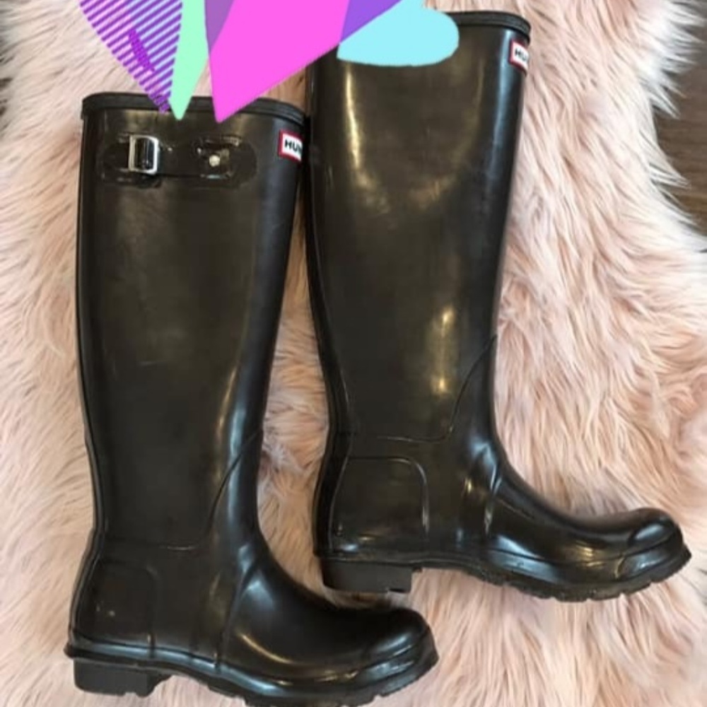 Hunter chocolate gloss tall boots